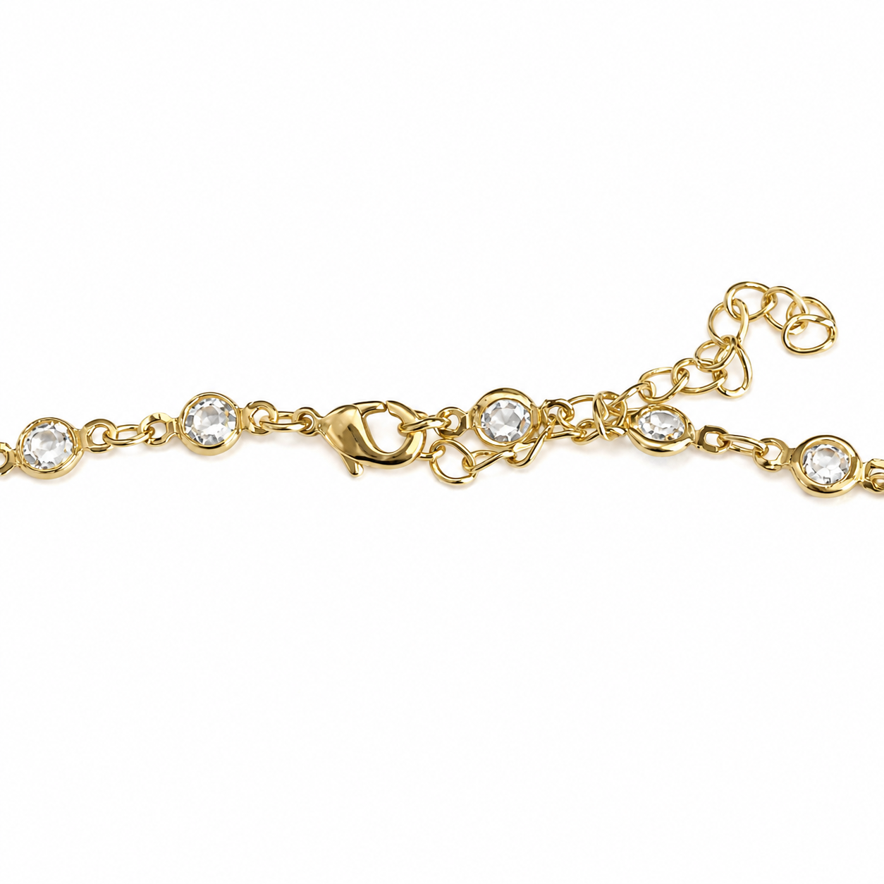 Golden Tone Starlight Clover Necklace