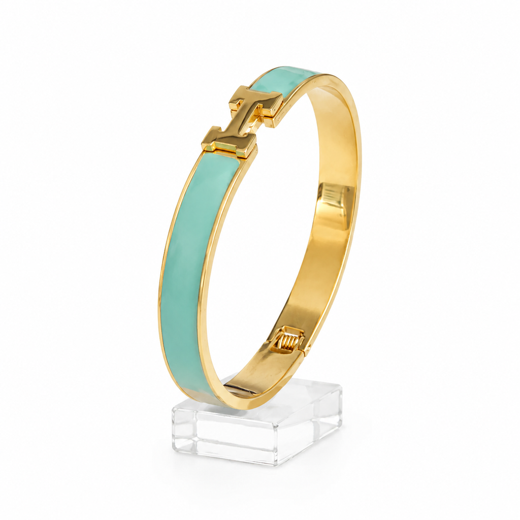 Gold and Turquoise Bracelet