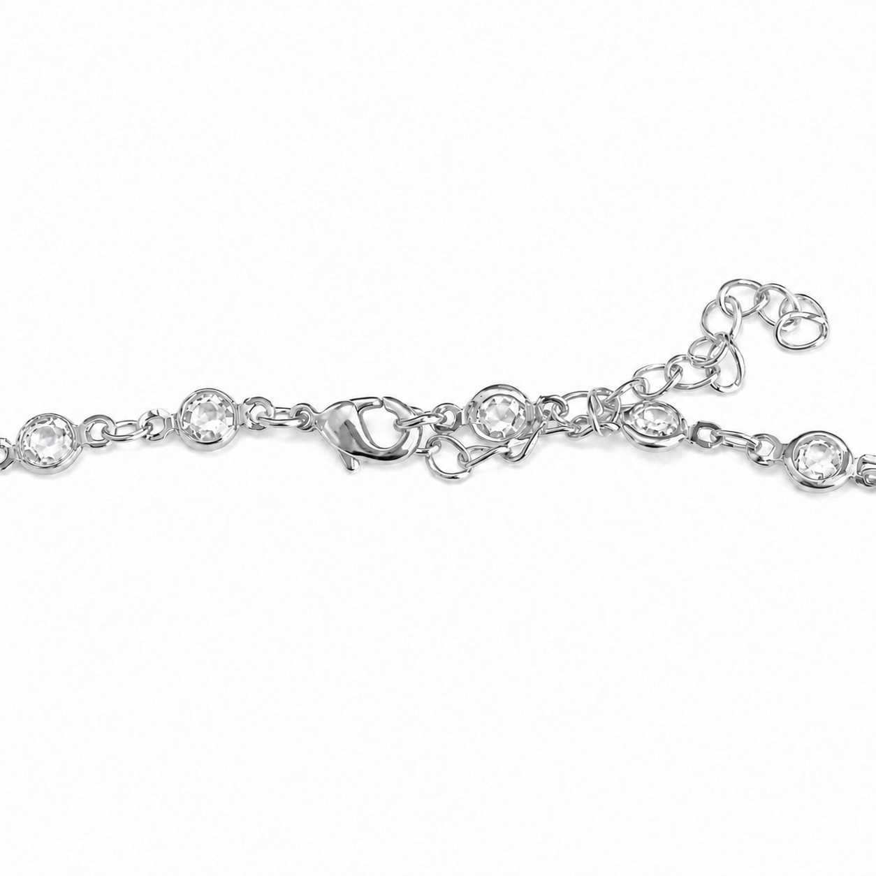 Silver Tone Starlight Clover Necklace