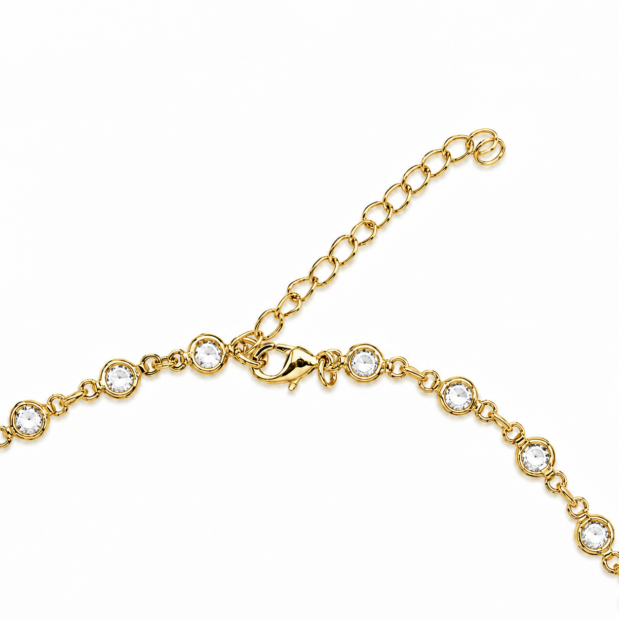 Gold Tone Celestial Blossom Station Necklace