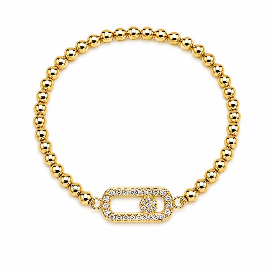 Pulsera de cuentas en tono dorado