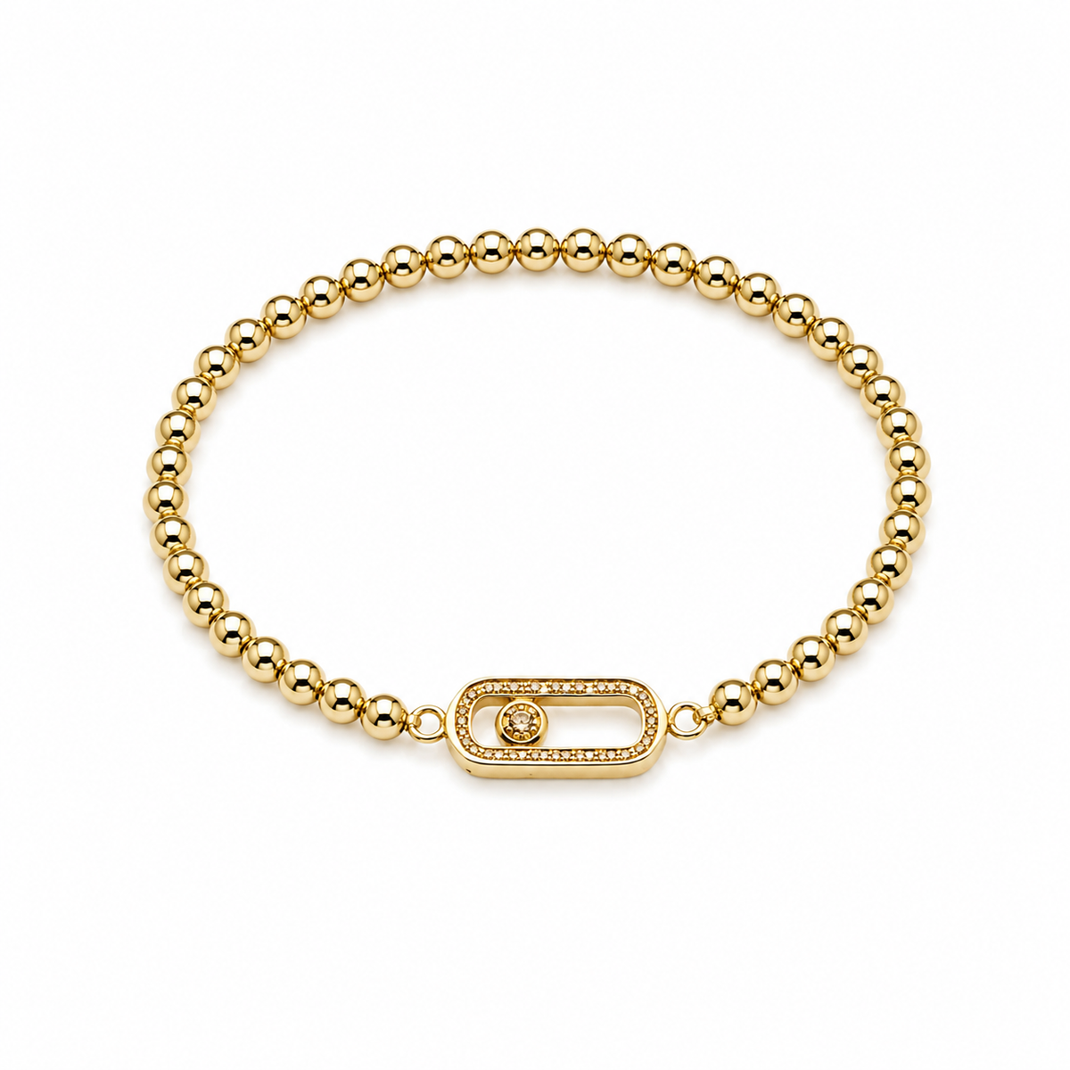 Pulsera de cuentas en tono dorado