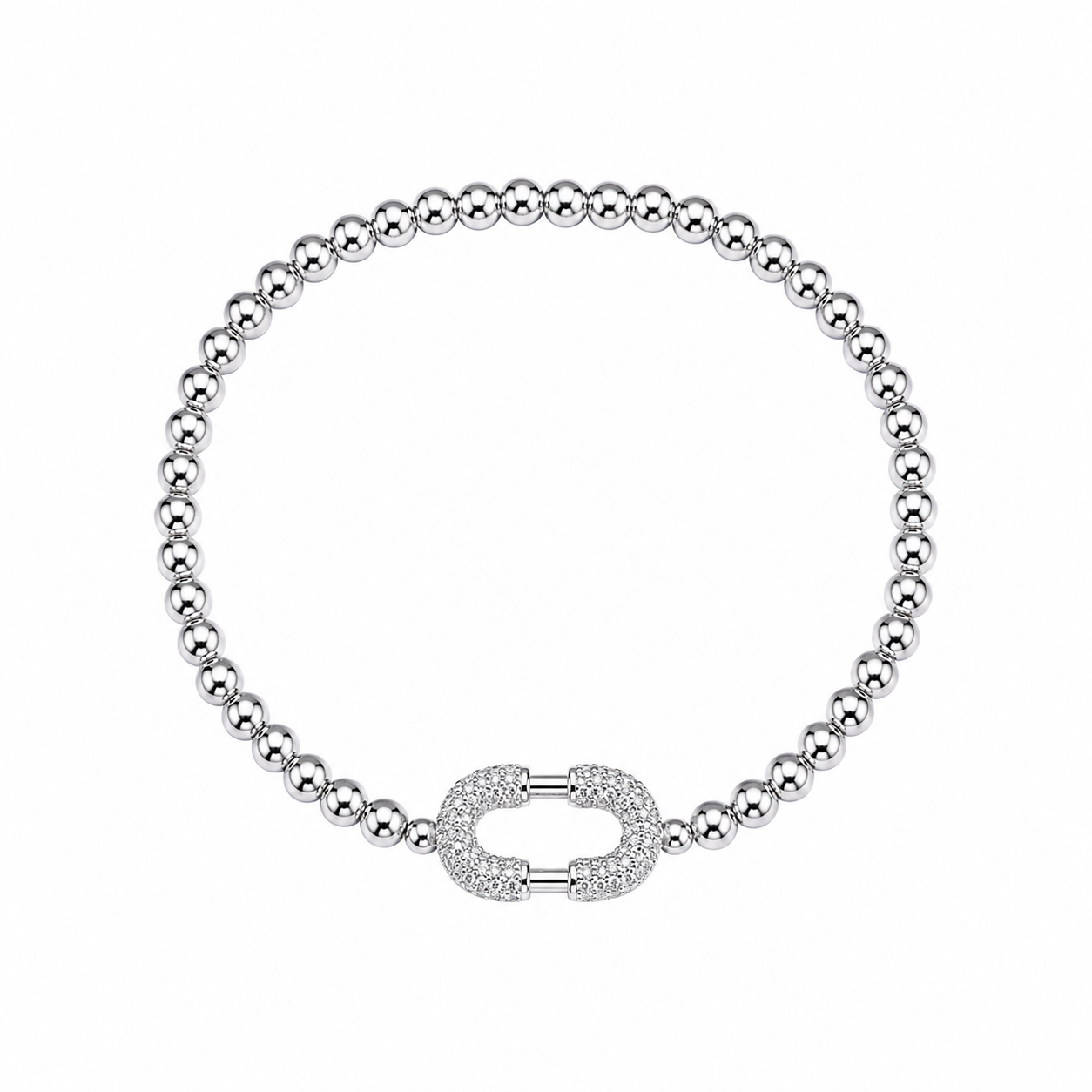Silver Spark Link Beaded Bracelet