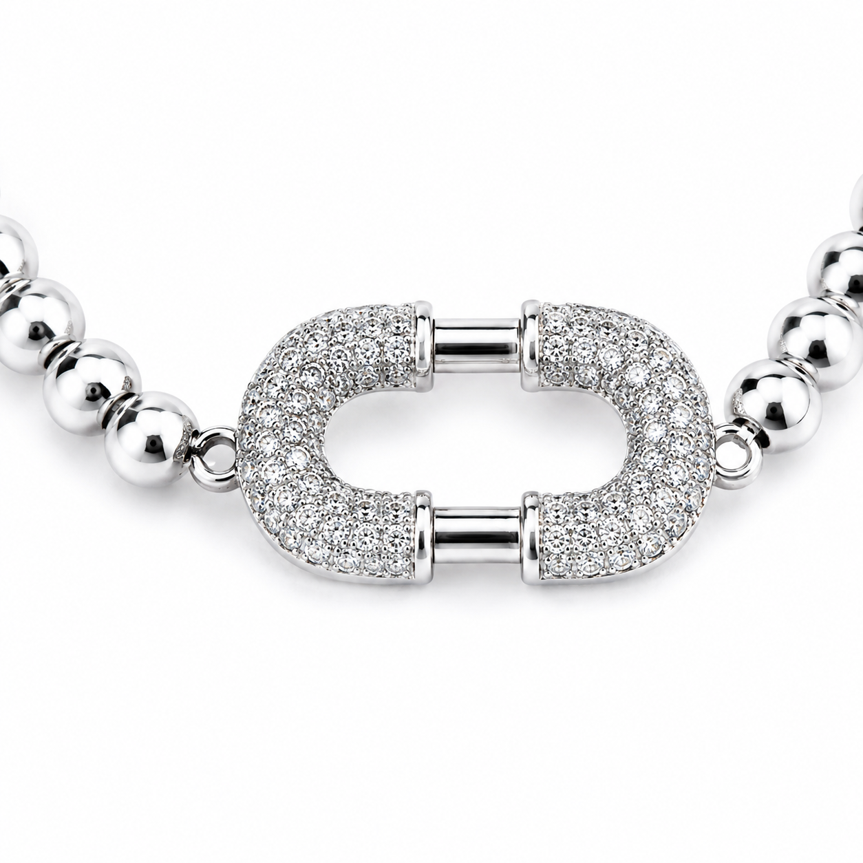 Silver Spark Link Beaded Bracelet