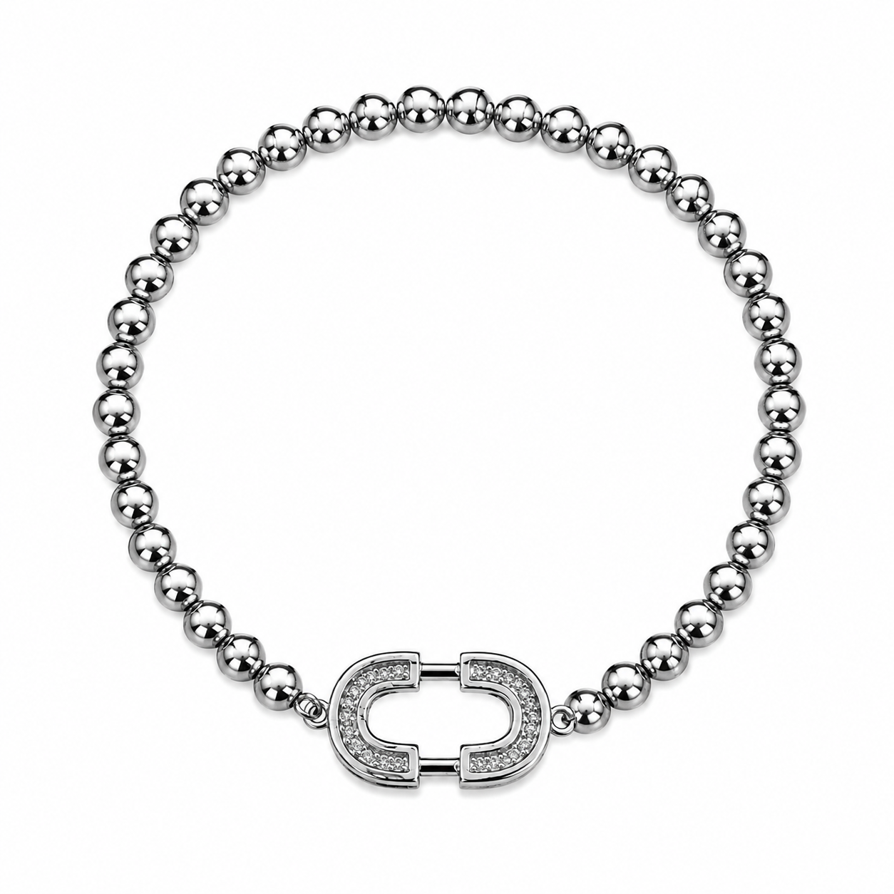 Silver Spark Link Beaded Bracelet