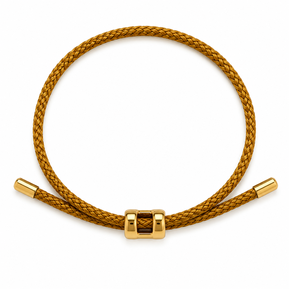 Pulsera ajustable con dije H y cordón trenzado Mustoird