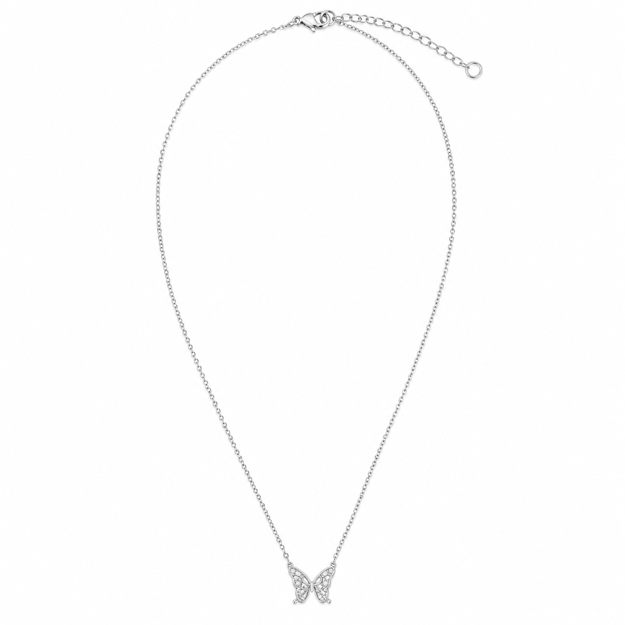 Silver Butterfly Cutout Necklace