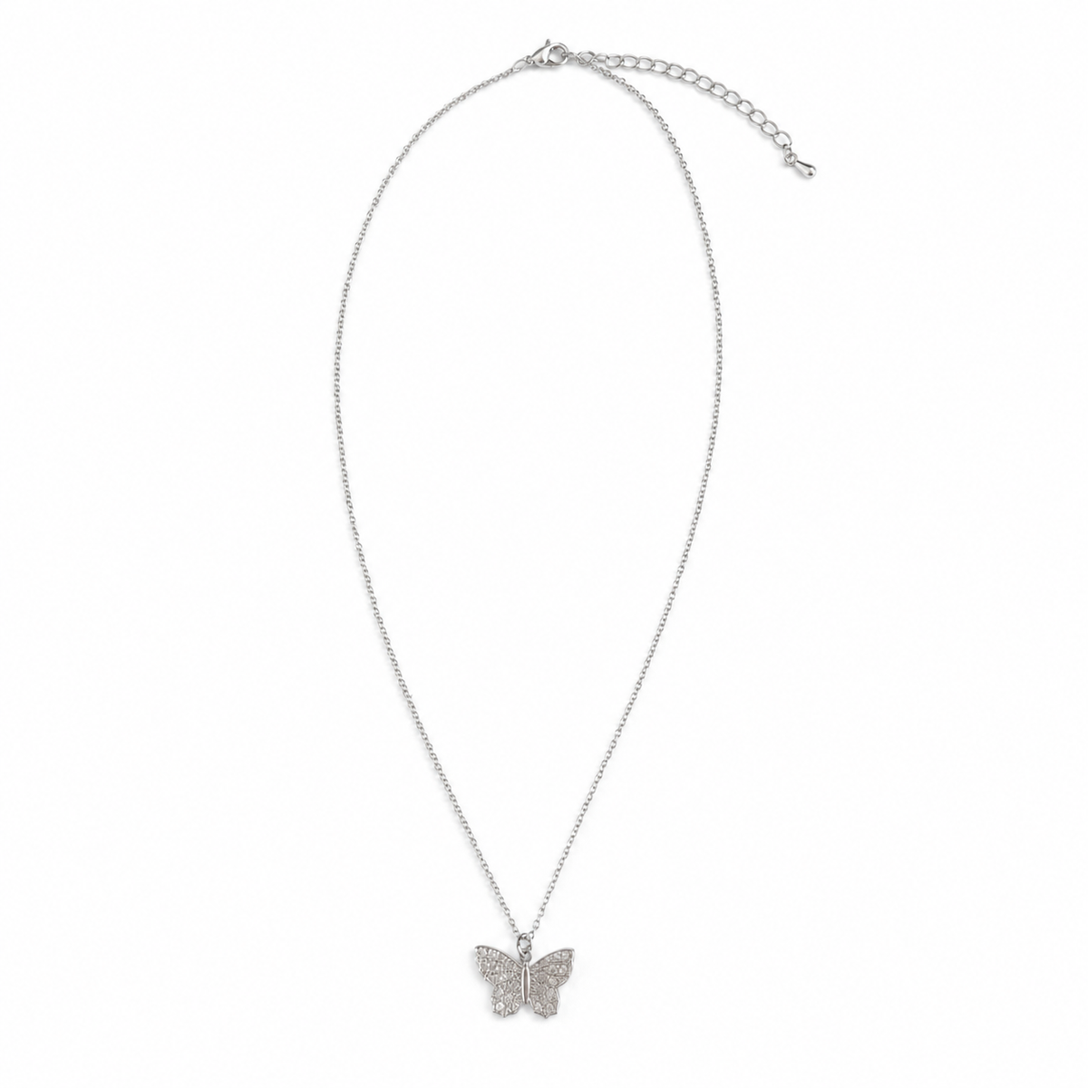 Pavé Crystal Butterfly Pendant Necklace