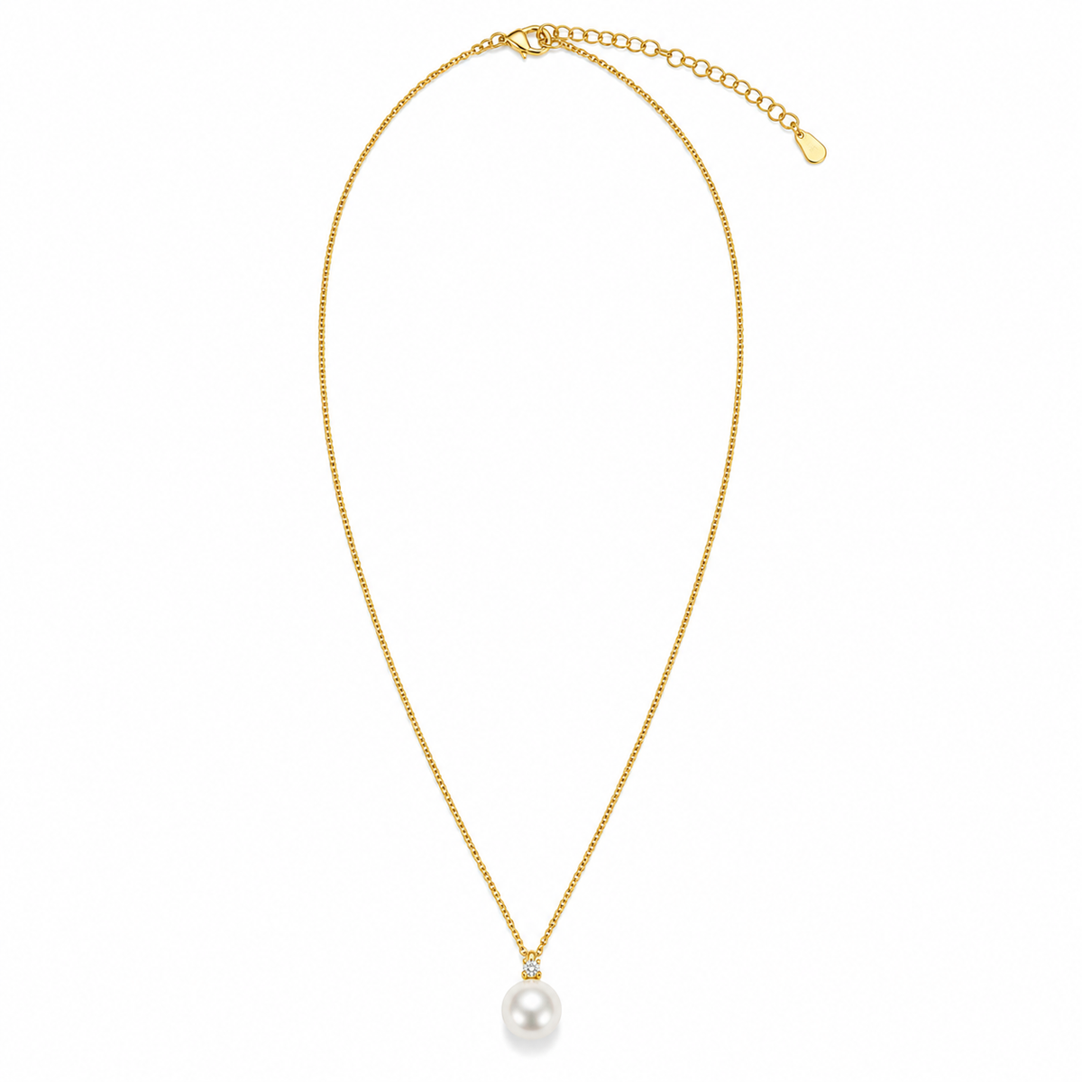 Classic Pearl & Crystal Pendant Necklace