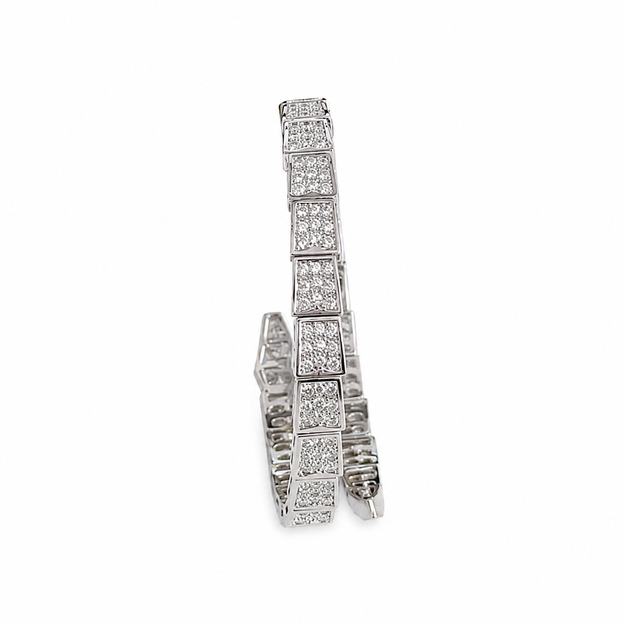Silver Power Snake Pave CZ Bracelet