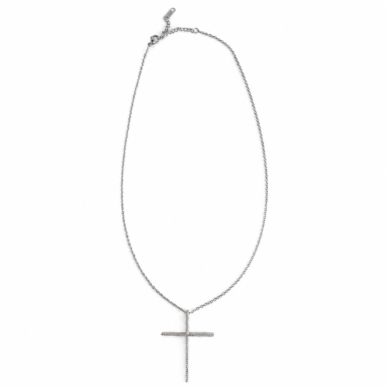 Silver Tone Minimalist Glimmering Faith Necklace