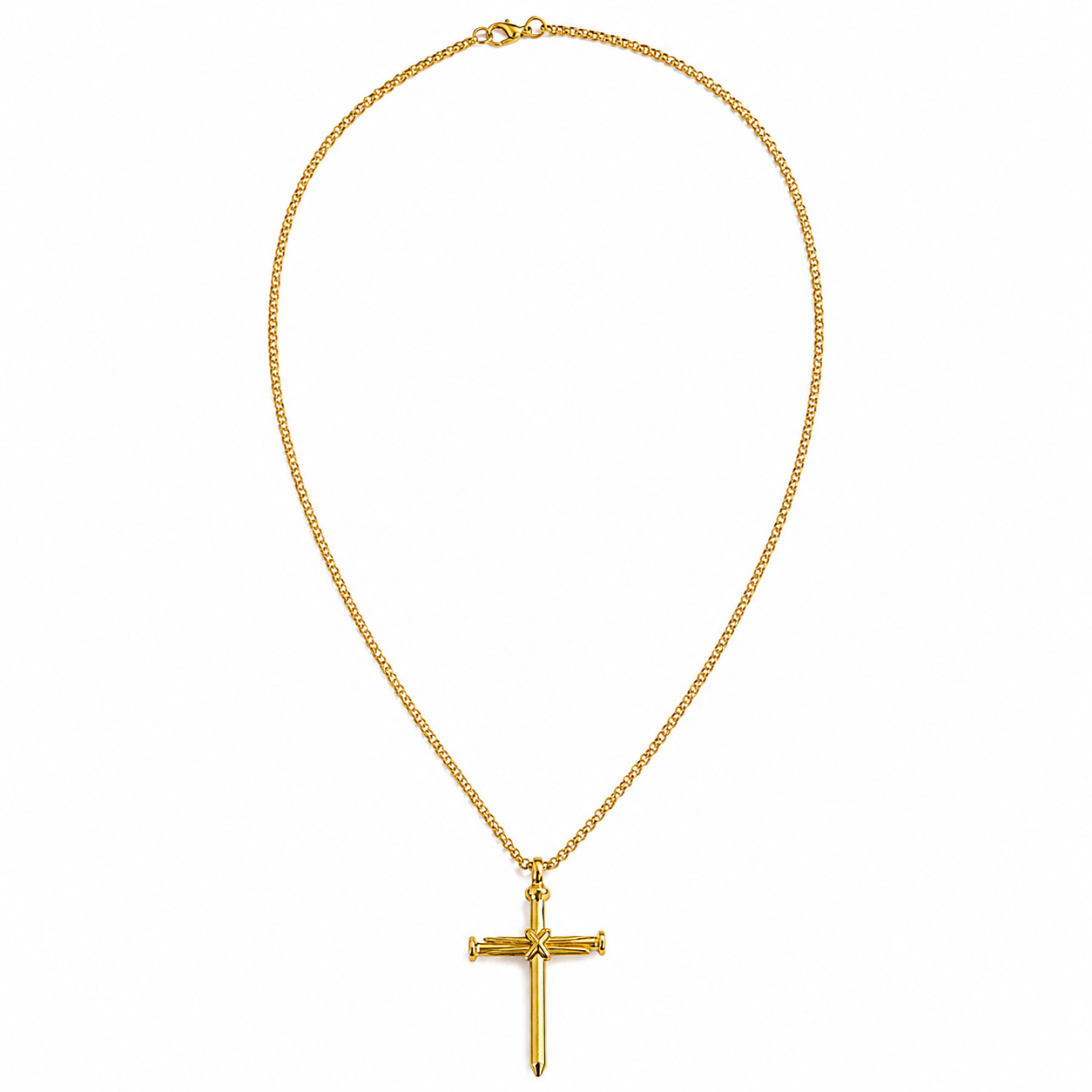 Gold Tone Bounded Faith Cross