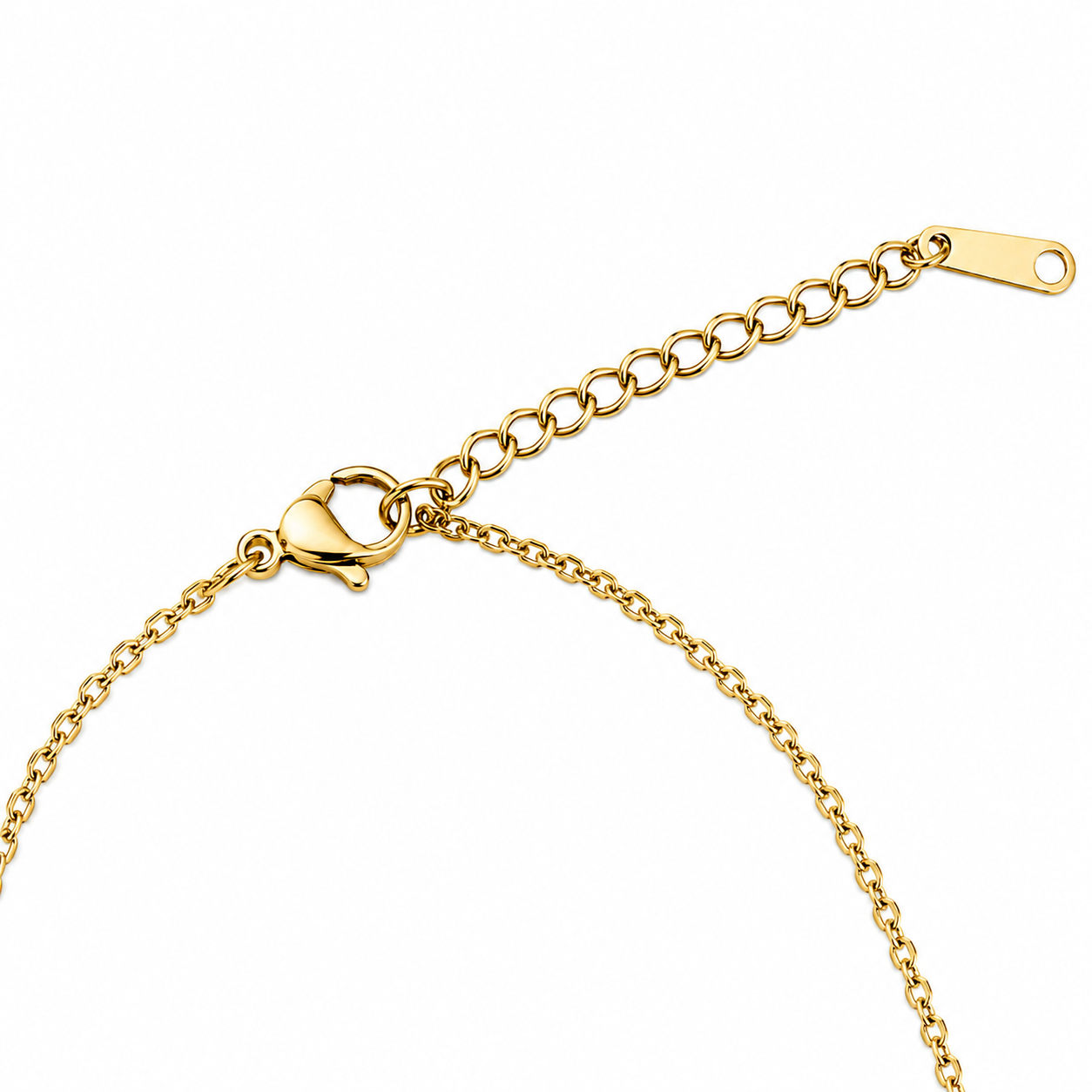 Gold Tone Cubic Zirconia Teardrop Cross Pendant Necklace
