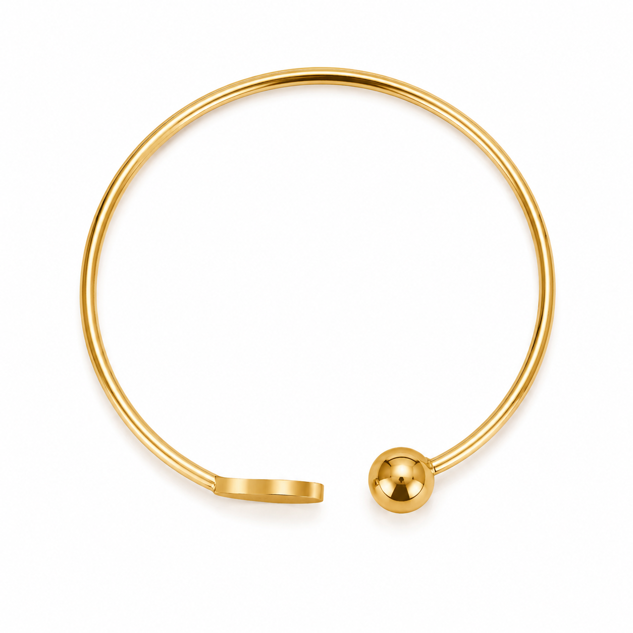 Gold Tone Evil Eye Open Bangle