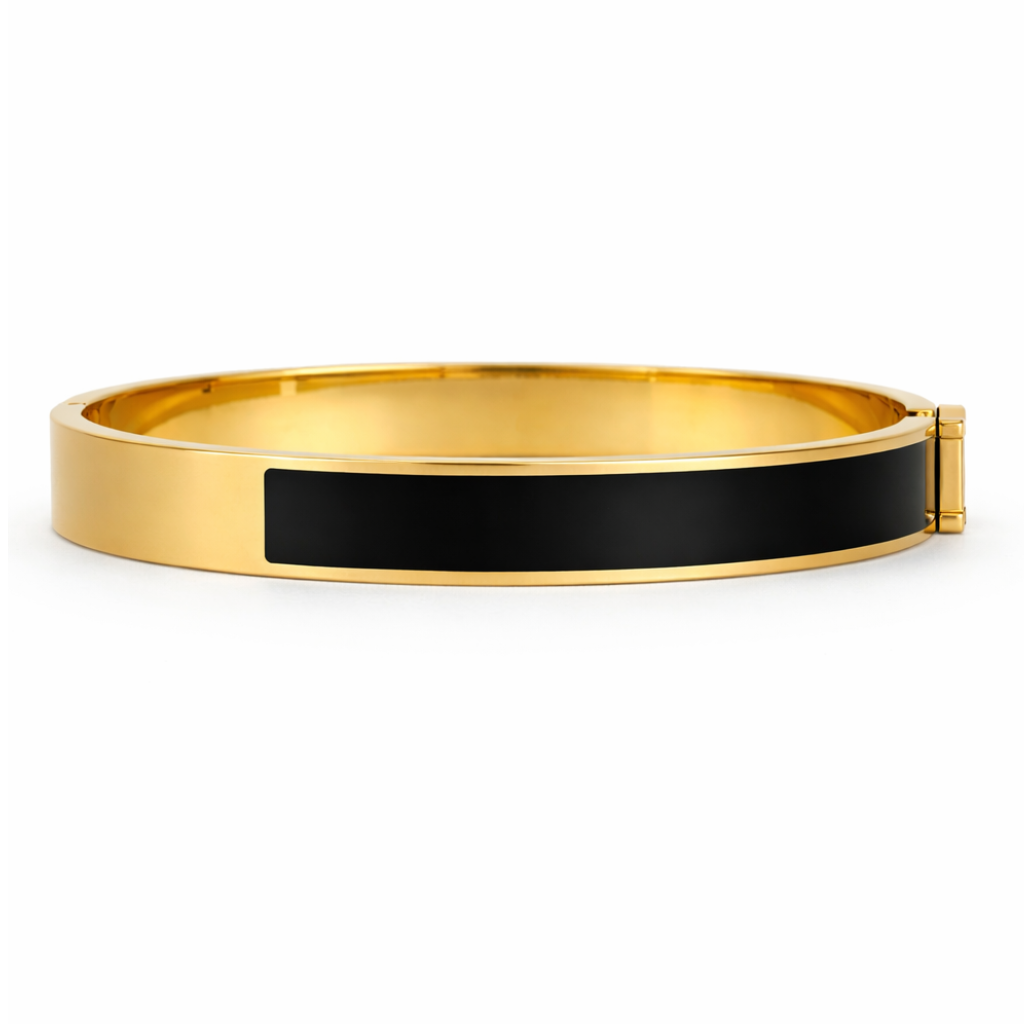 Gold and Black H Bracelet