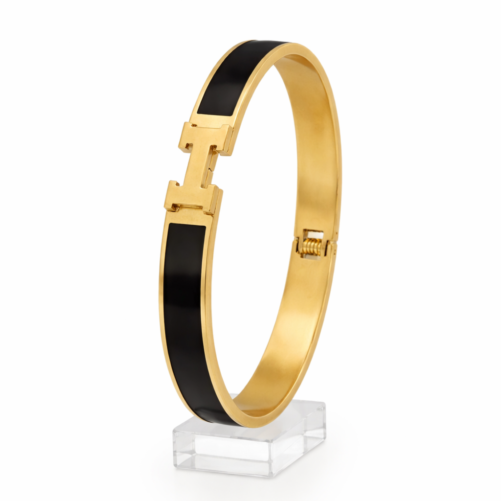 Gold and Black H Bracelet