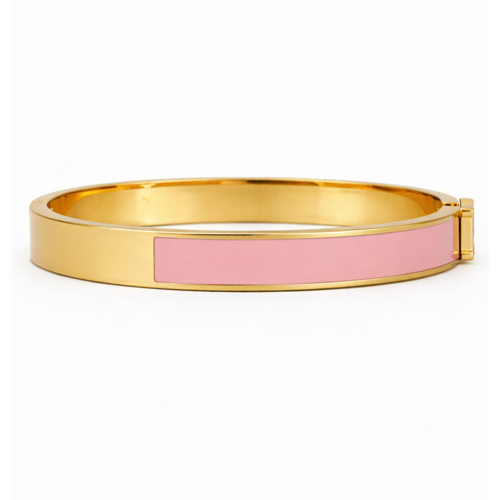 Gold and Pink H Bracelet