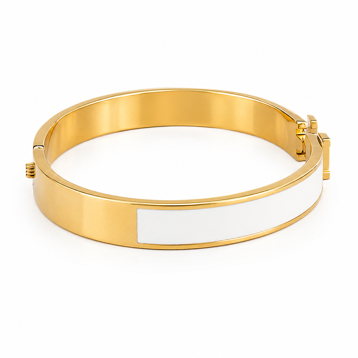Gold and White H Bracelet
