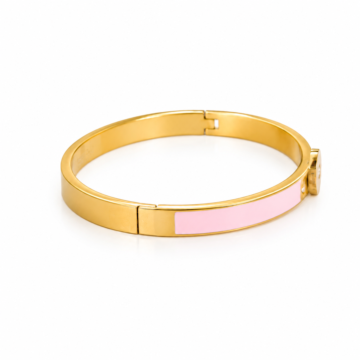 Gold and Light Pink Four Leaf Cover Bracelet