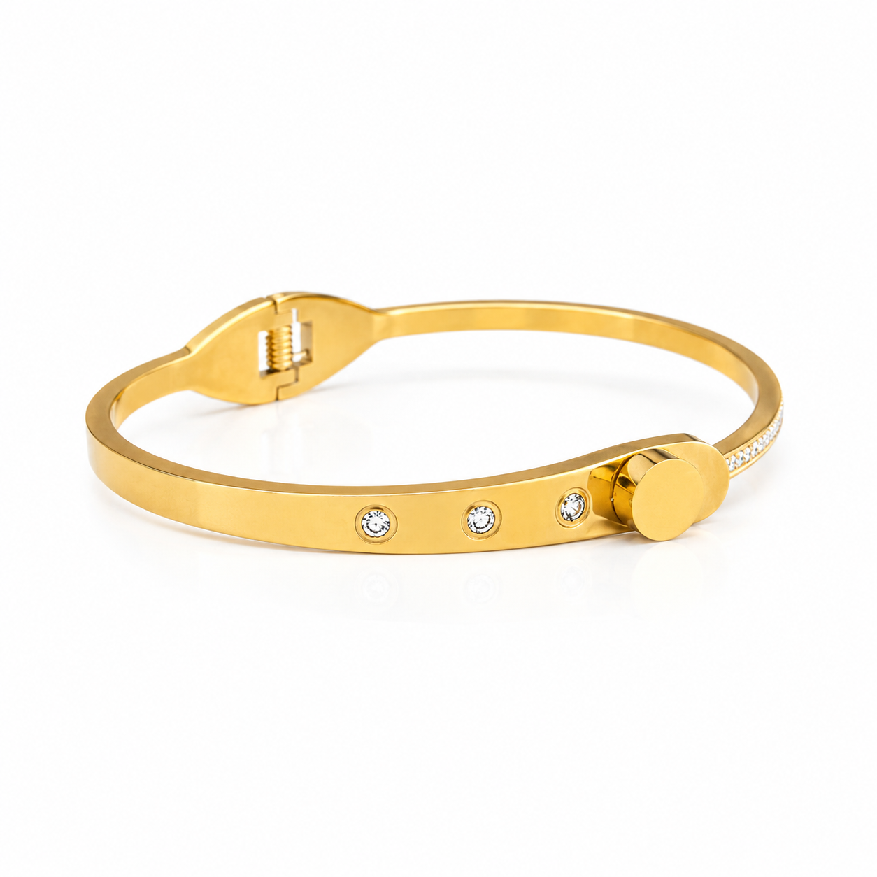 Gold Plated Half Stone Bracelet
