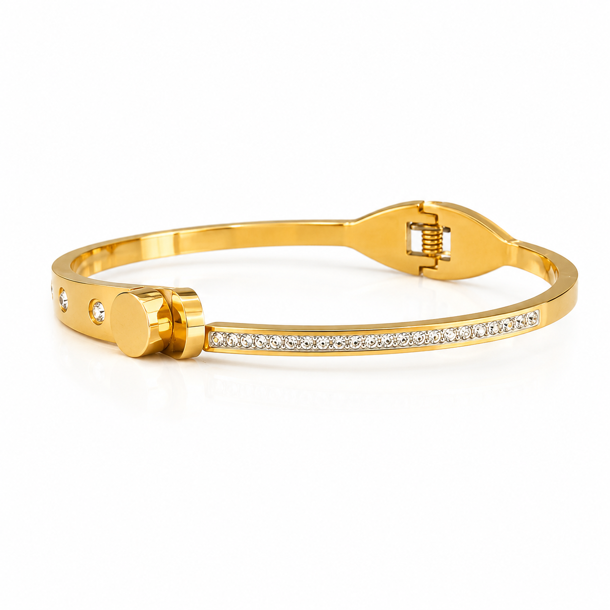 Gold Plated Half Stone Bracelet
