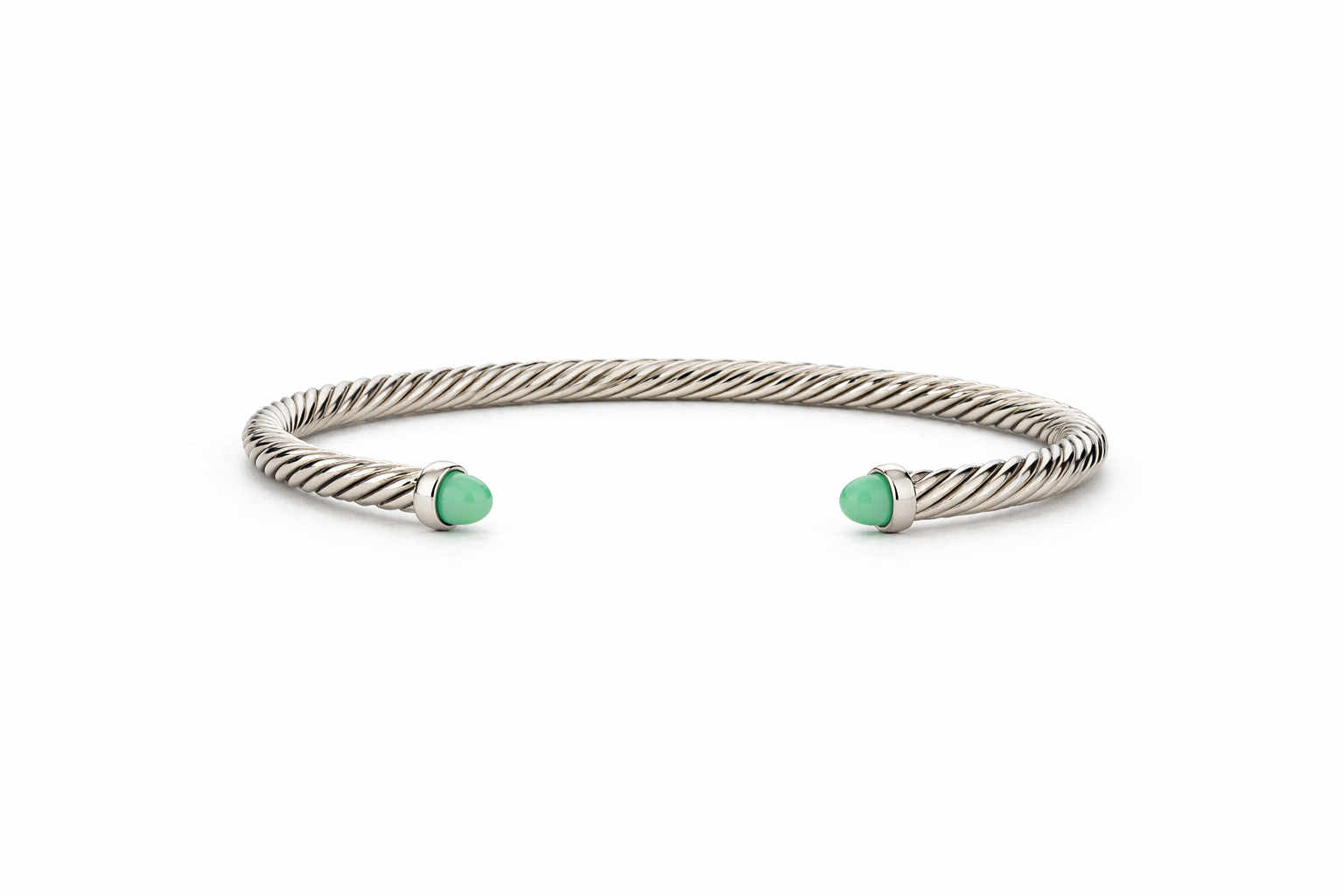 Silver With Turquoise Domes Cablespira Bracelet