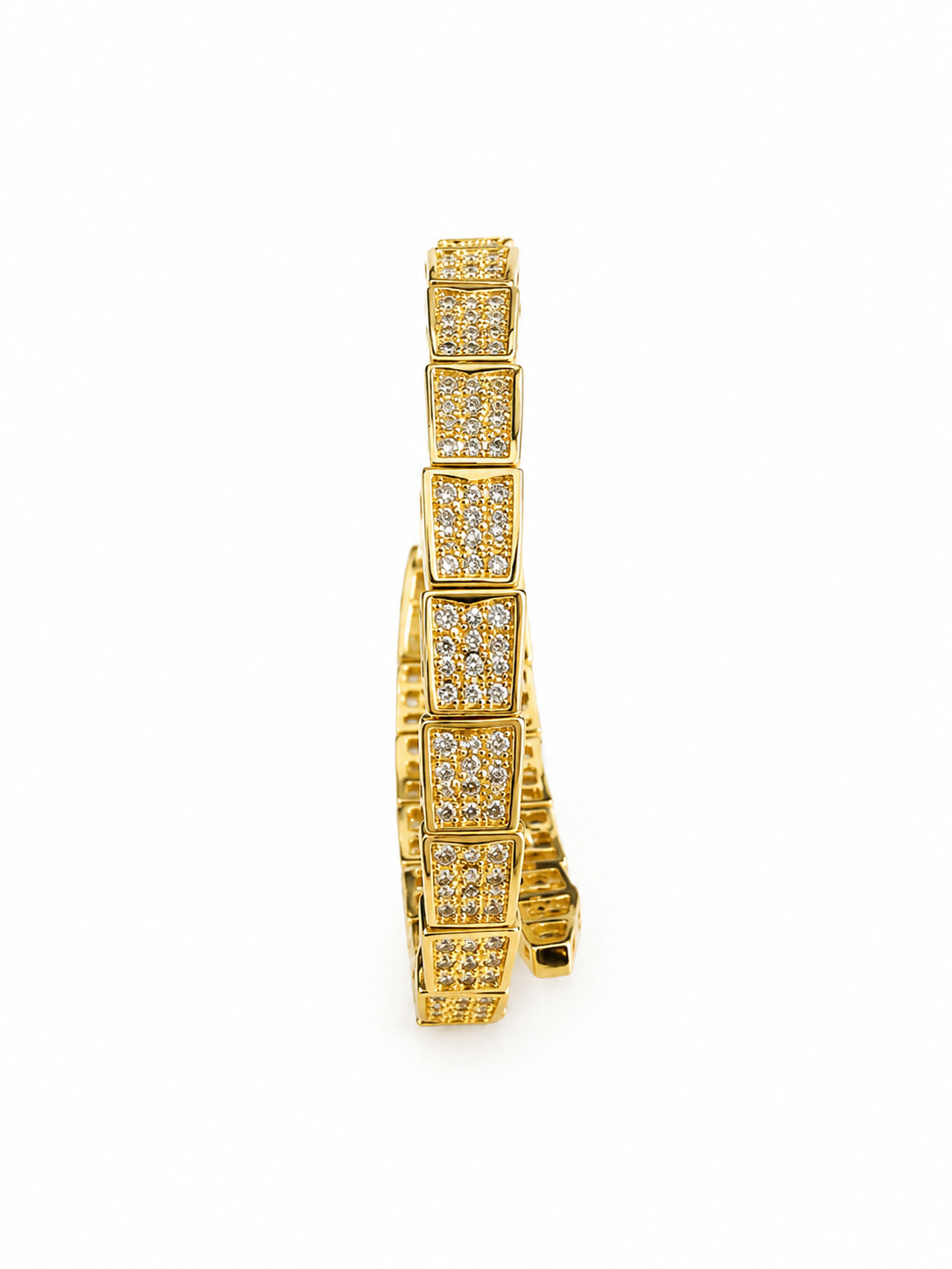 Gold Power Snake Pave CZ Bracelet