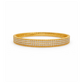 Gold Sparkling Pave CZ Lace Bangle