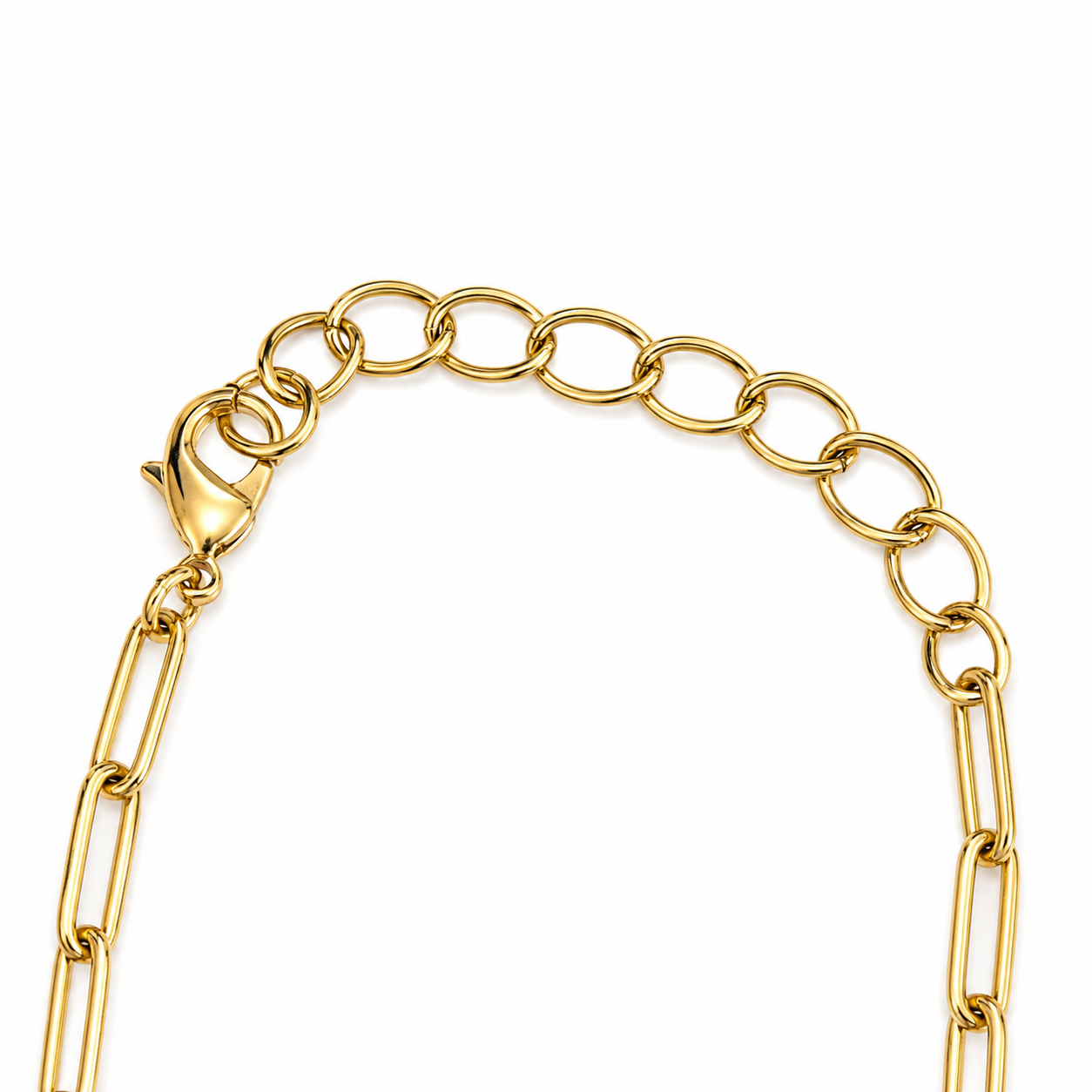 Gold and Pink Enamel Love Heart Charm Bracelet