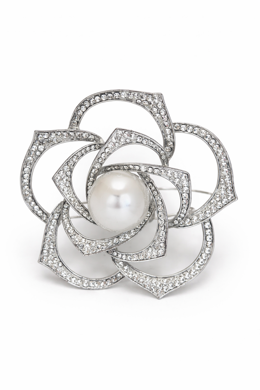 Flower Brooch Pin Flower Pearl