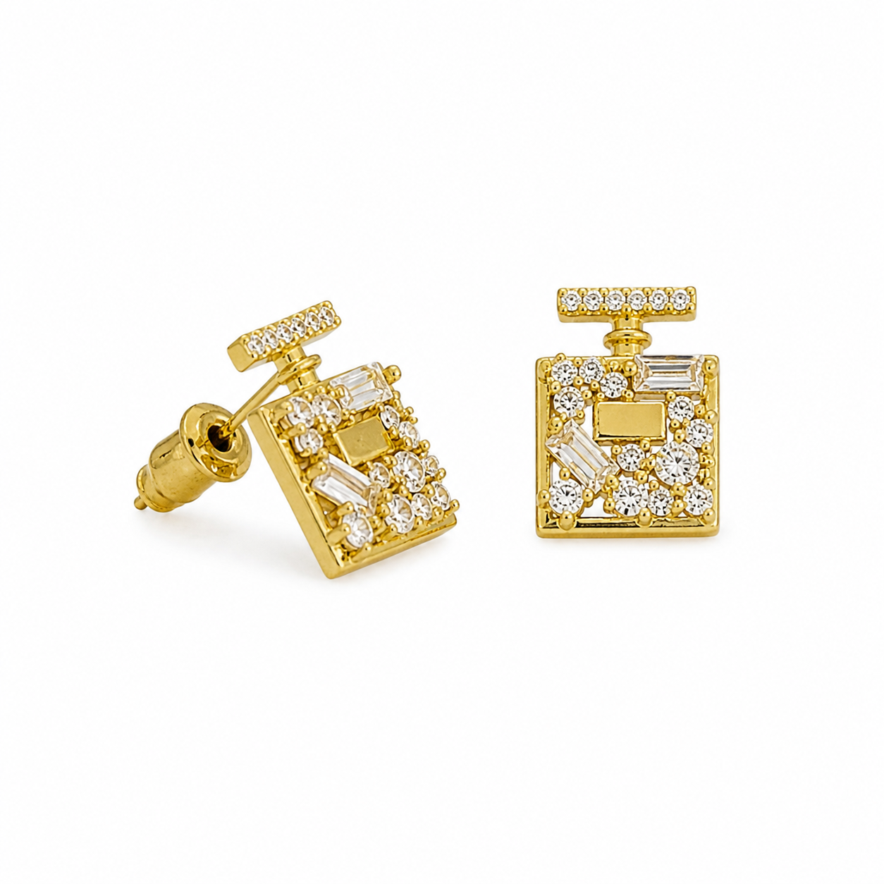 Perfume Bottle Stud Pierced Earrings