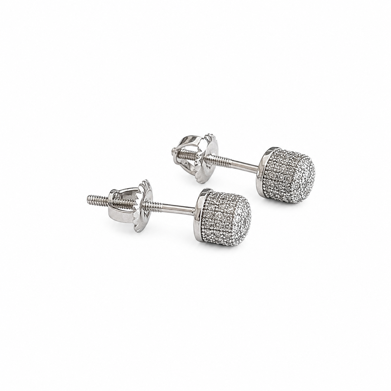 Half Round Hip-Hop Earrings Silver
