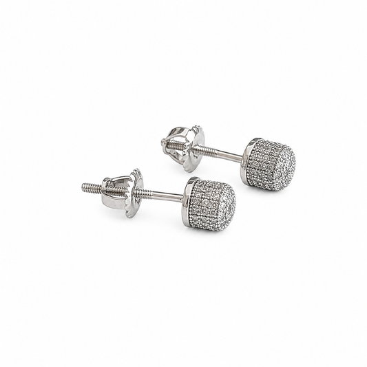 Half Round Hip-Hop Earrings Silver