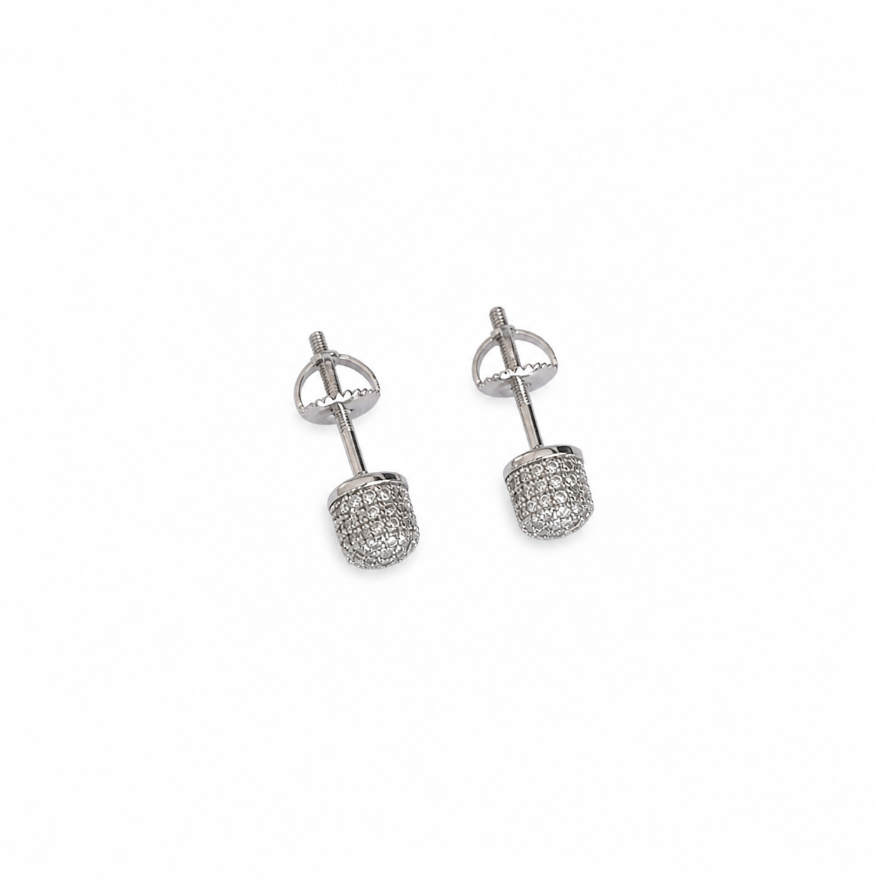 Half Round Hip-Hop Earrings Silver