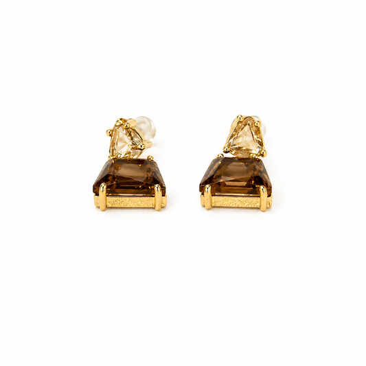 Gold Brown Earrings