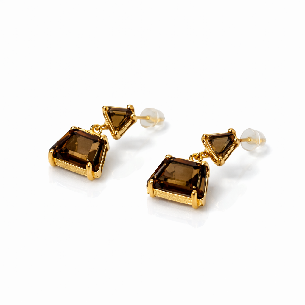 Gold Brown Earrings