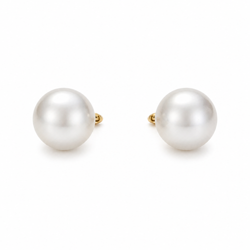 Pendientes estilo retro francés en imitación de oro y perla blanca
