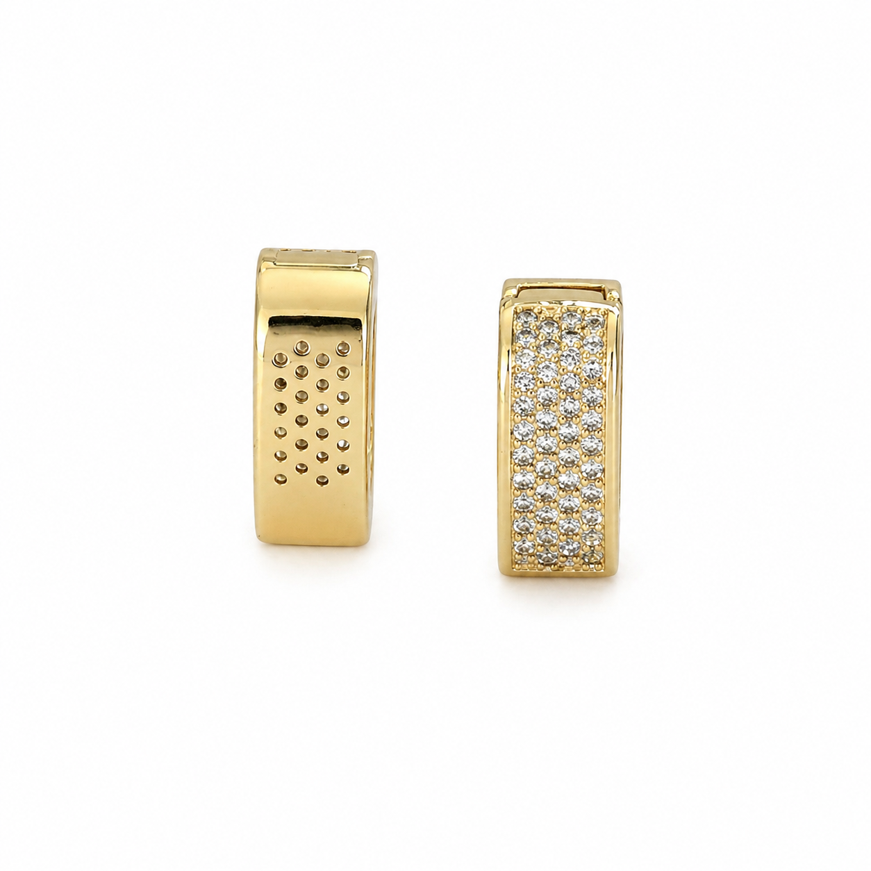 Gold Sterling Silvery Cubic Zirconia Earrings