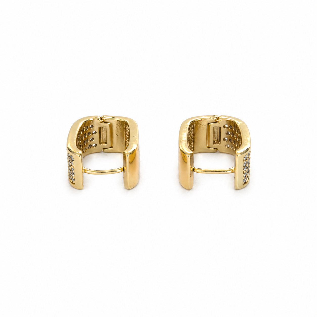 Gold Sterling Silvery Cubic Zirconia Earrings