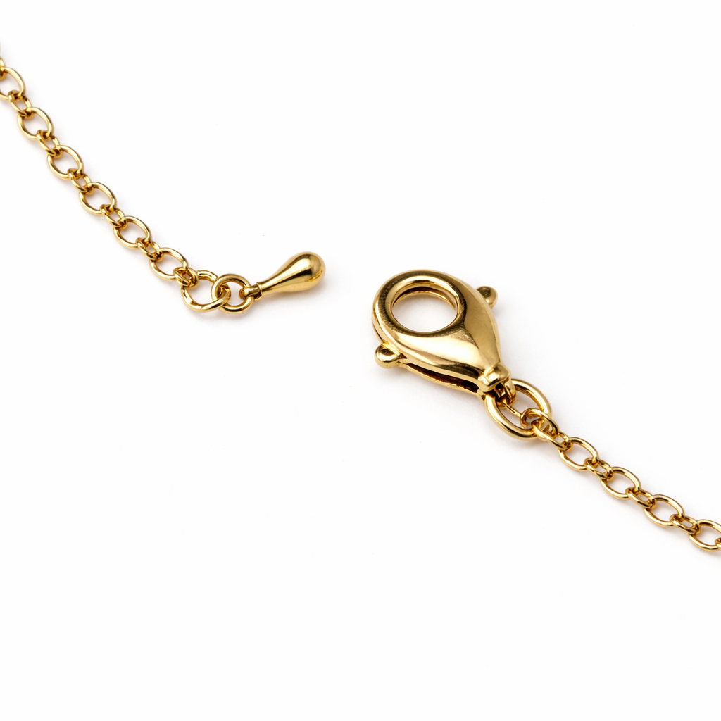 Gold and Mother of Pearl Clover Necklace