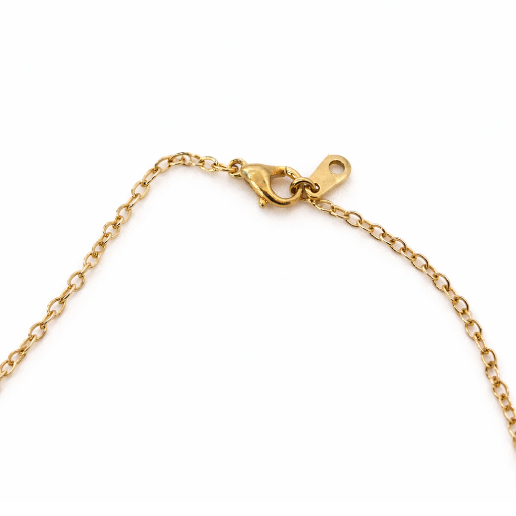 Carnelian Red Clover Station Necklace In Gold Tone