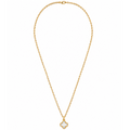 Gold Tone Clover Mother Of Pearl Necklace