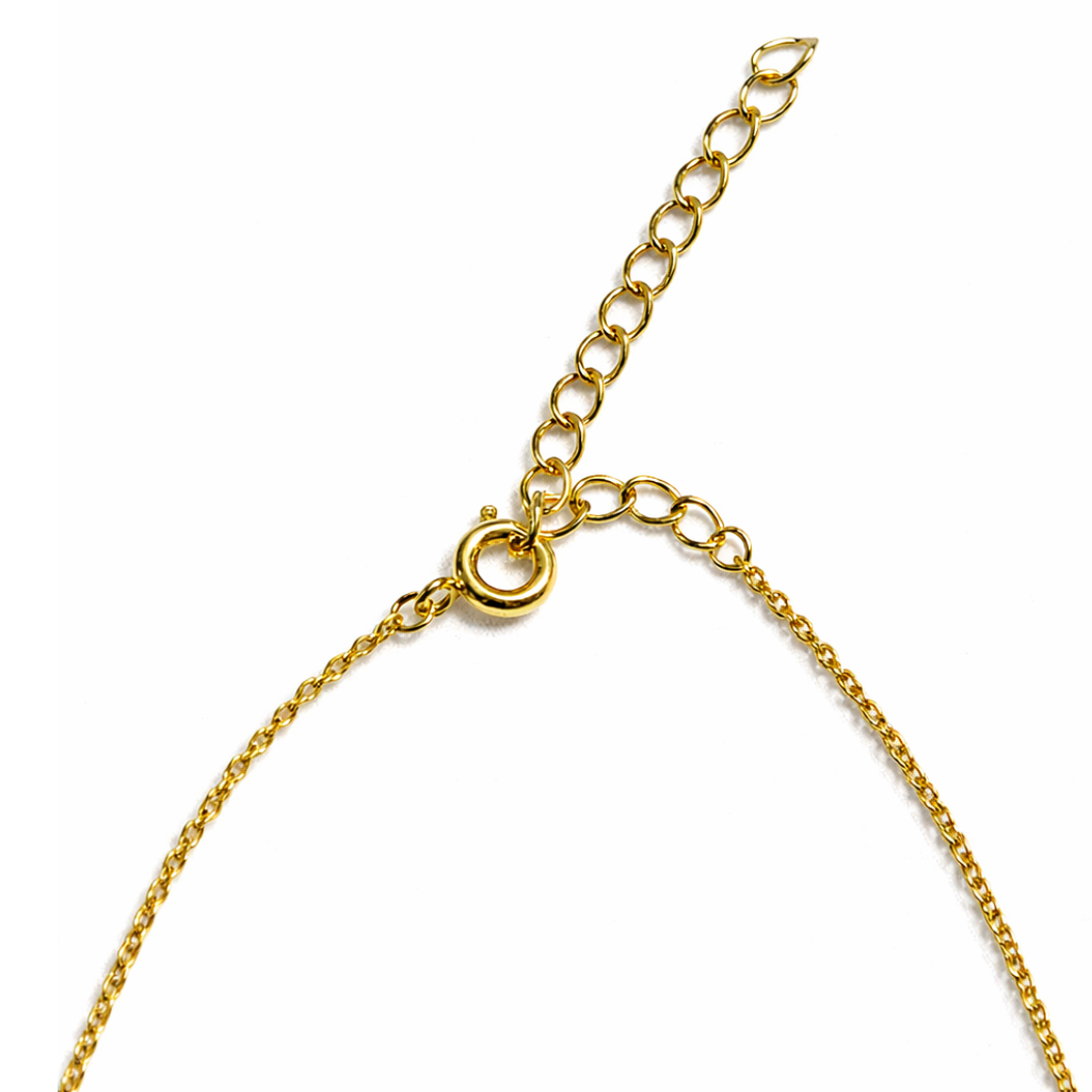 Gold Tone CZ And Turquoise Dangling Disc Necklace