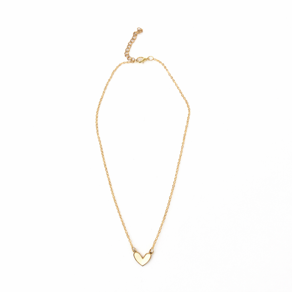 Gold Tone Mother Of Pearl Pendant Necklace