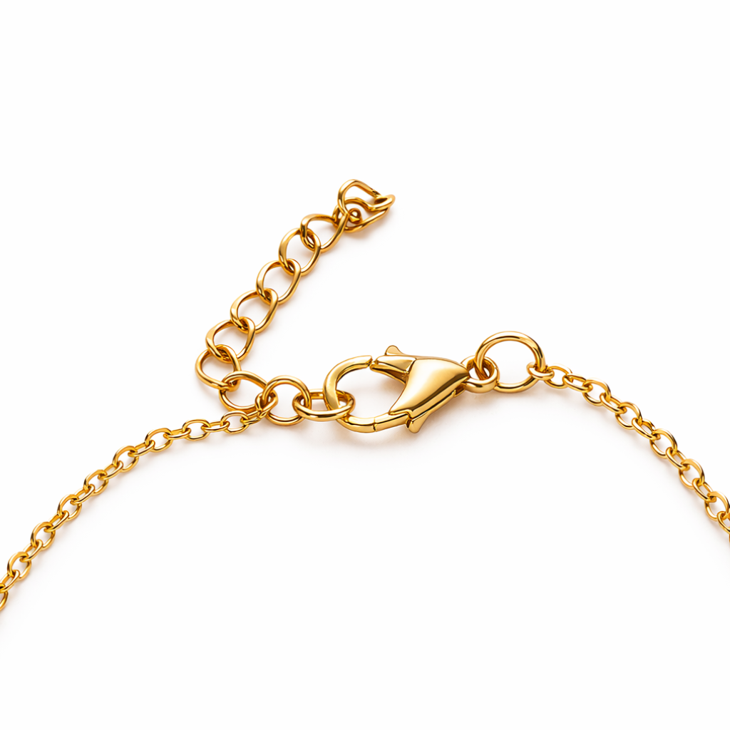 Gold Tone Mother Of Pearl Pendant Necklace