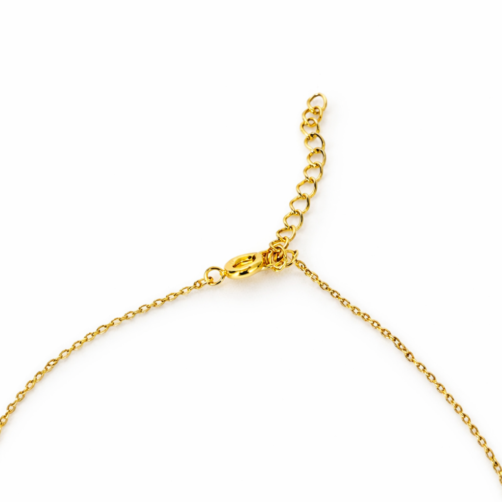 Gold Tone Starburst CZ Necklace