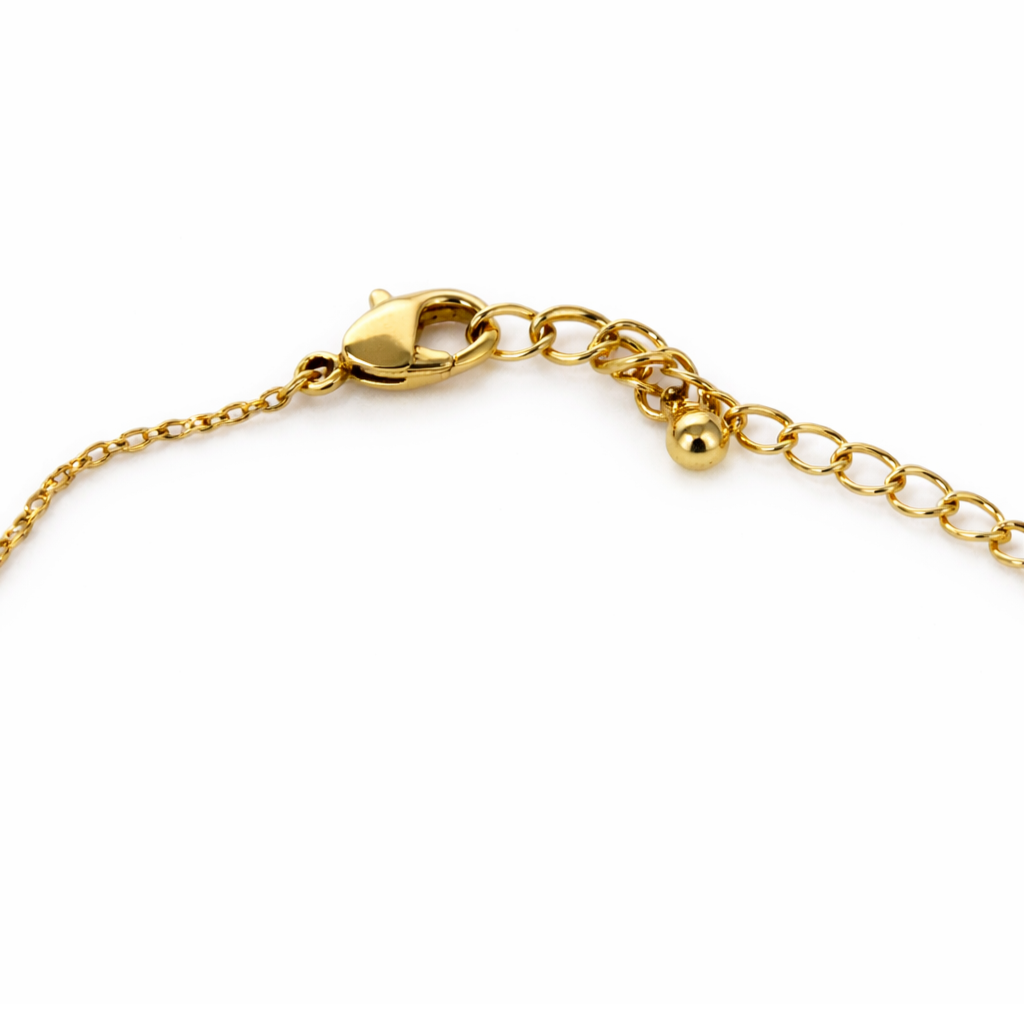 Gold Tone Mosaic Baguette Bar Necklace