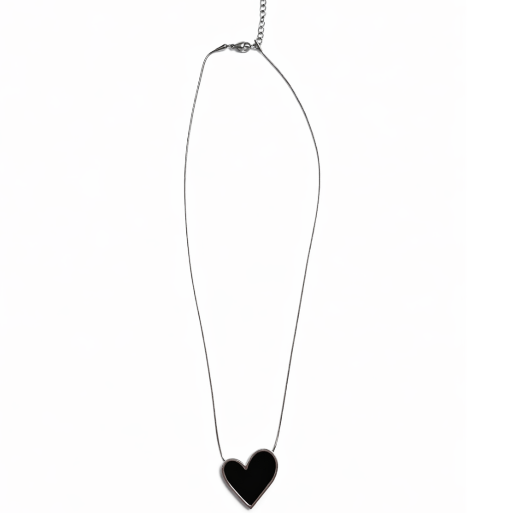 Silver Tone Heart Minimalist Necklace