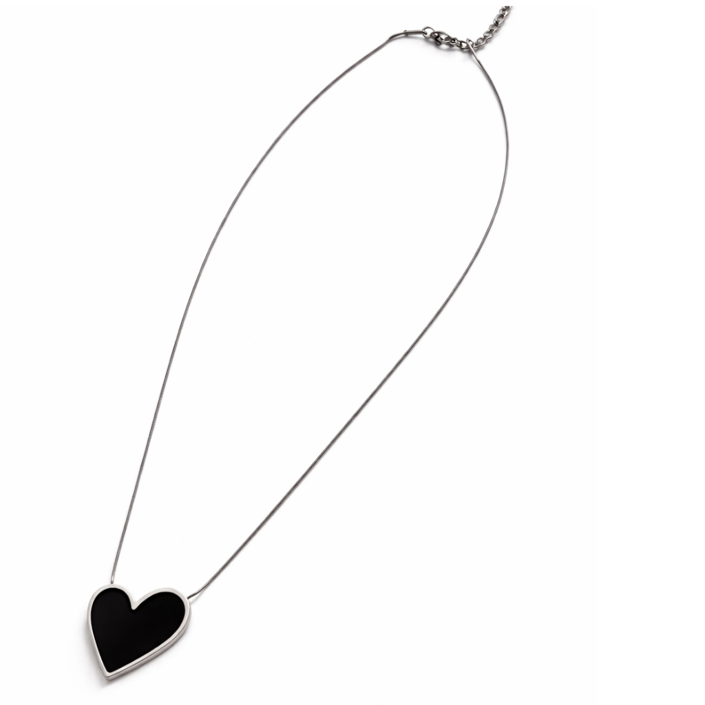 Silver Tone Heart Minimalist Necklace