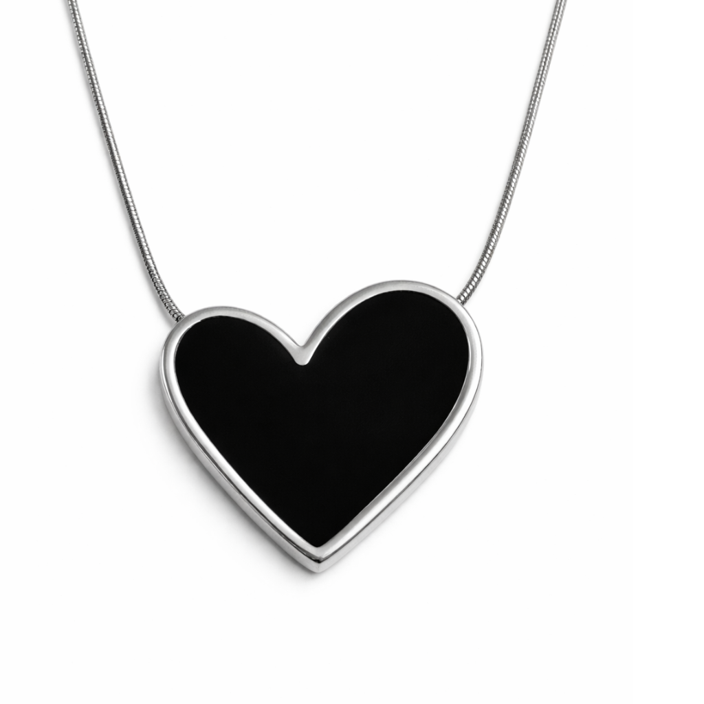 Silver Tone Heart Minimalist Necklace